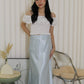 Tessa Lace Satin Maxi Skirt (Black)