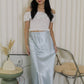 Tessa Lace Satin Maxi Skirt (Black)