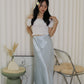 Tessa Lace Satin Maxi Skirt (Black)