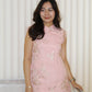 Celeste Embroidered Cheongsam Mini Dress (Pink)