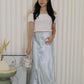 Tessa Lace Satin Maxi Skirt (Black)