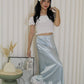 Tessa Lace Satin Maxi Skirt (Black)