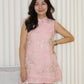 Celeste Embroidered Cheongsam Mini Dress (Pink)