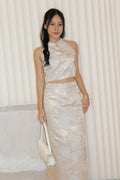 Velissa Jacquard Two Piece Skirt Set (Grey)