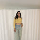 Annie Long Sleeve Crop Top (Yellow)