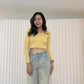 Annie Long Sleeve Crop Top (Yellow)