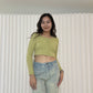 Annie Long Sleeve Crop Top (Green)