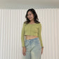 Annie Long Sleeve Crop Top (Green)