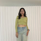 Annie Long Sleeve Crop Top (Green)