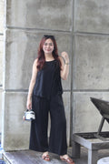 Allison Casual Two Piece Pants Set (Black)