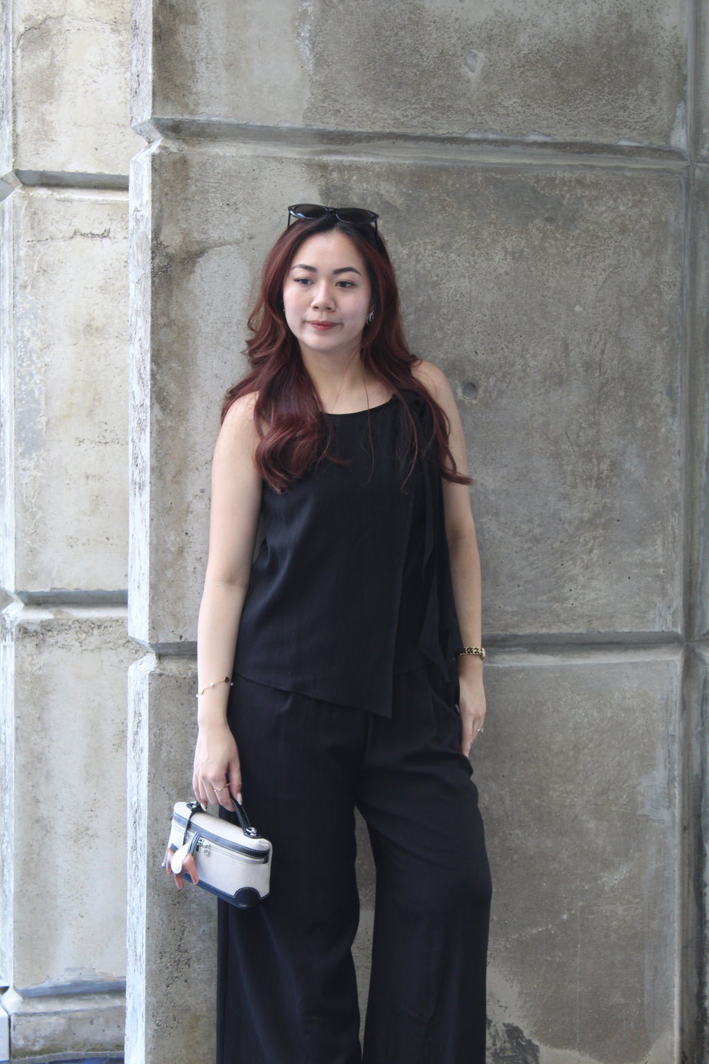 Allison Casual Two Piece Pants Set (Black)