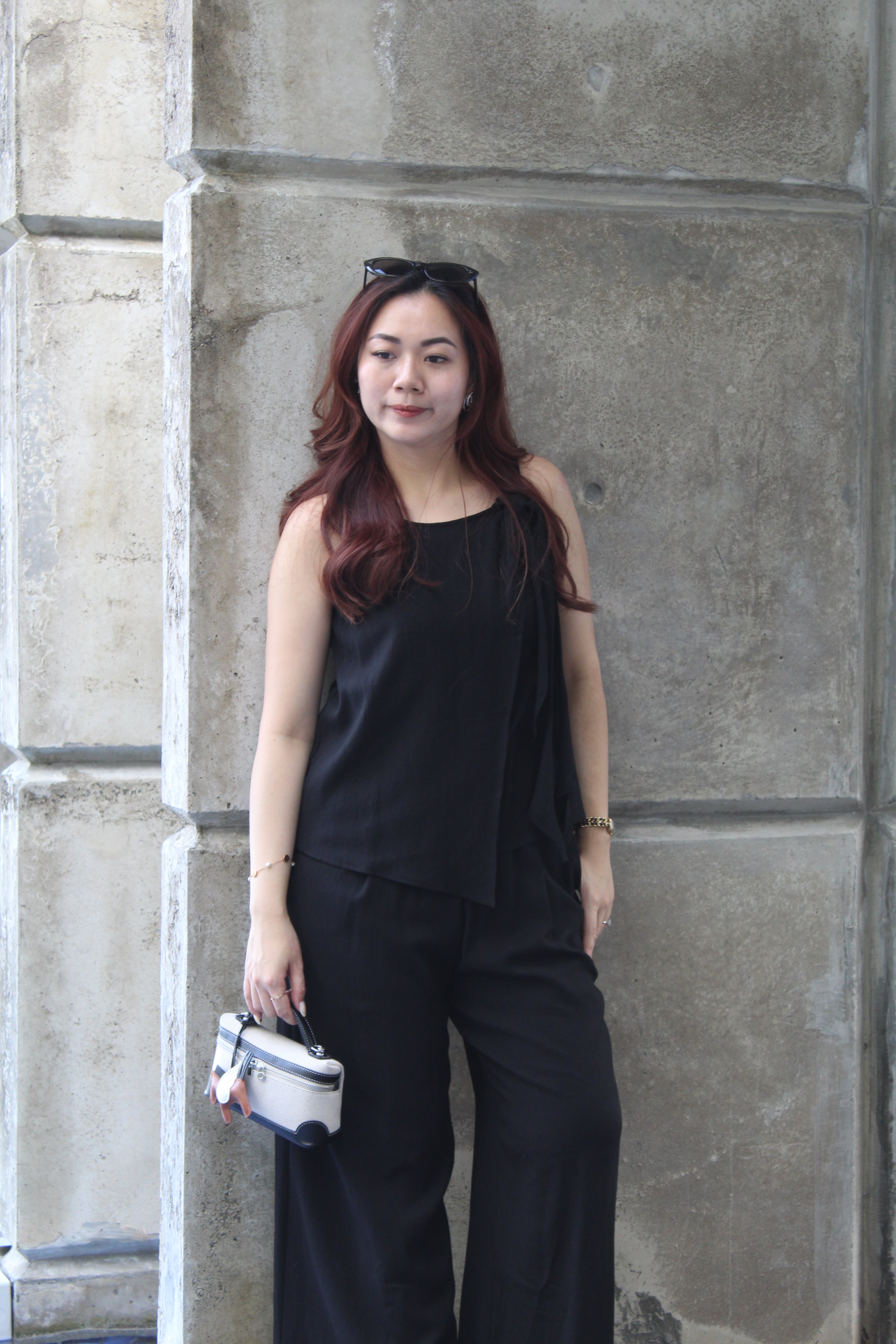 Allison Casual Two Piece Pants Set (Black)