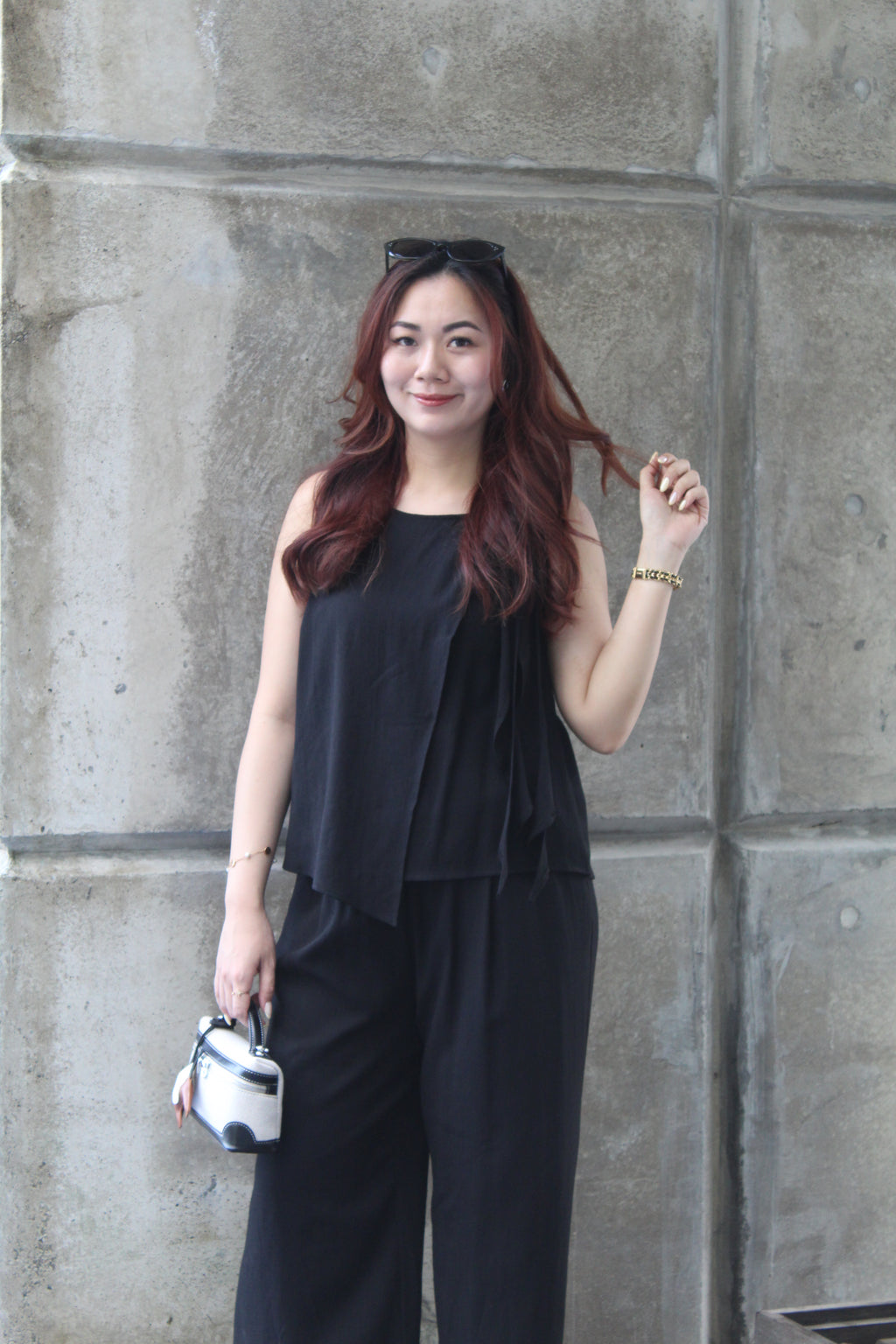 Allison Casual Two Piece Pants Set (Black)