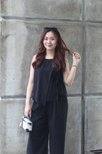 Allison Casual Two Piece Pants Set (Black)