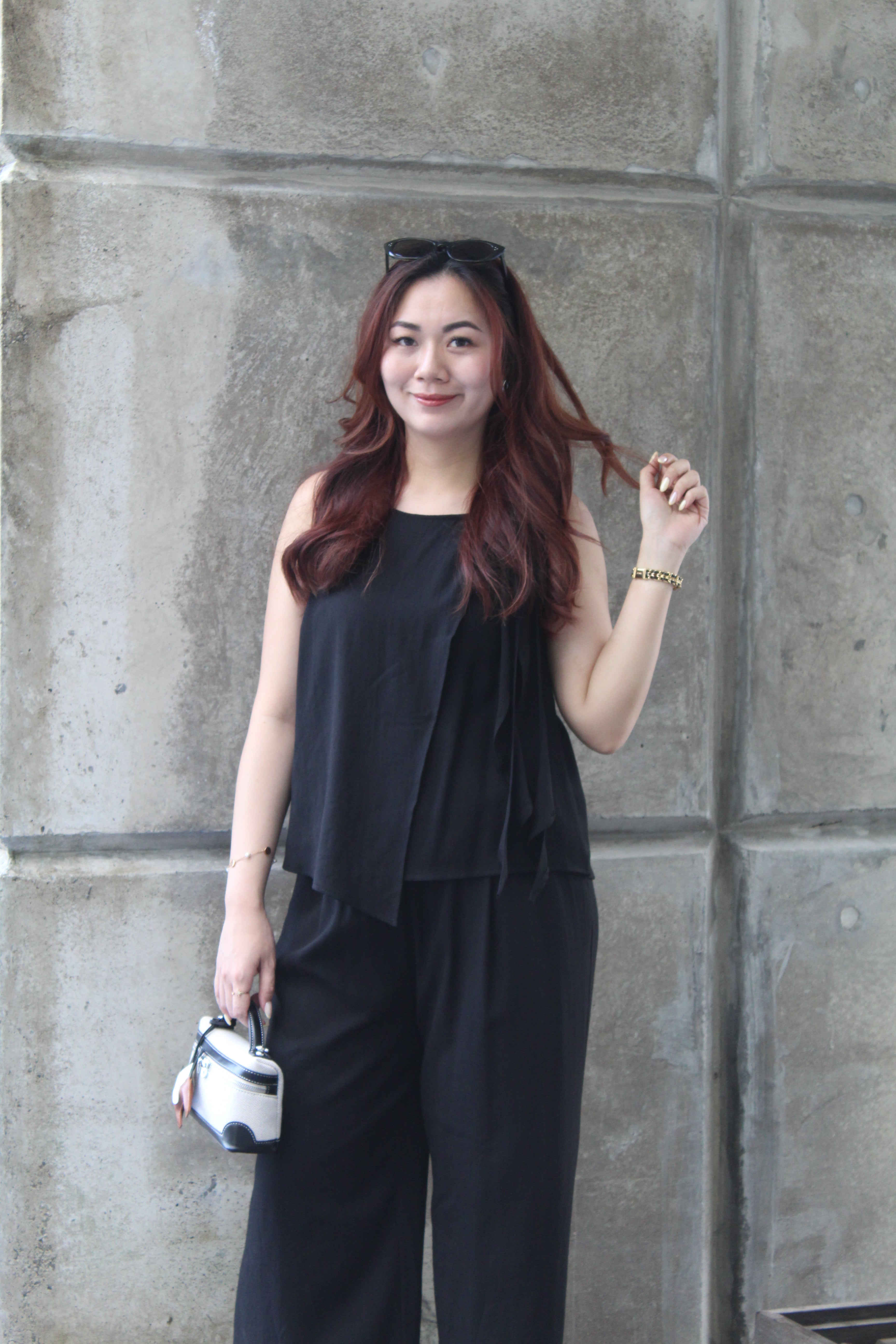 Allison Casual Two Piece Pants Set (Black)