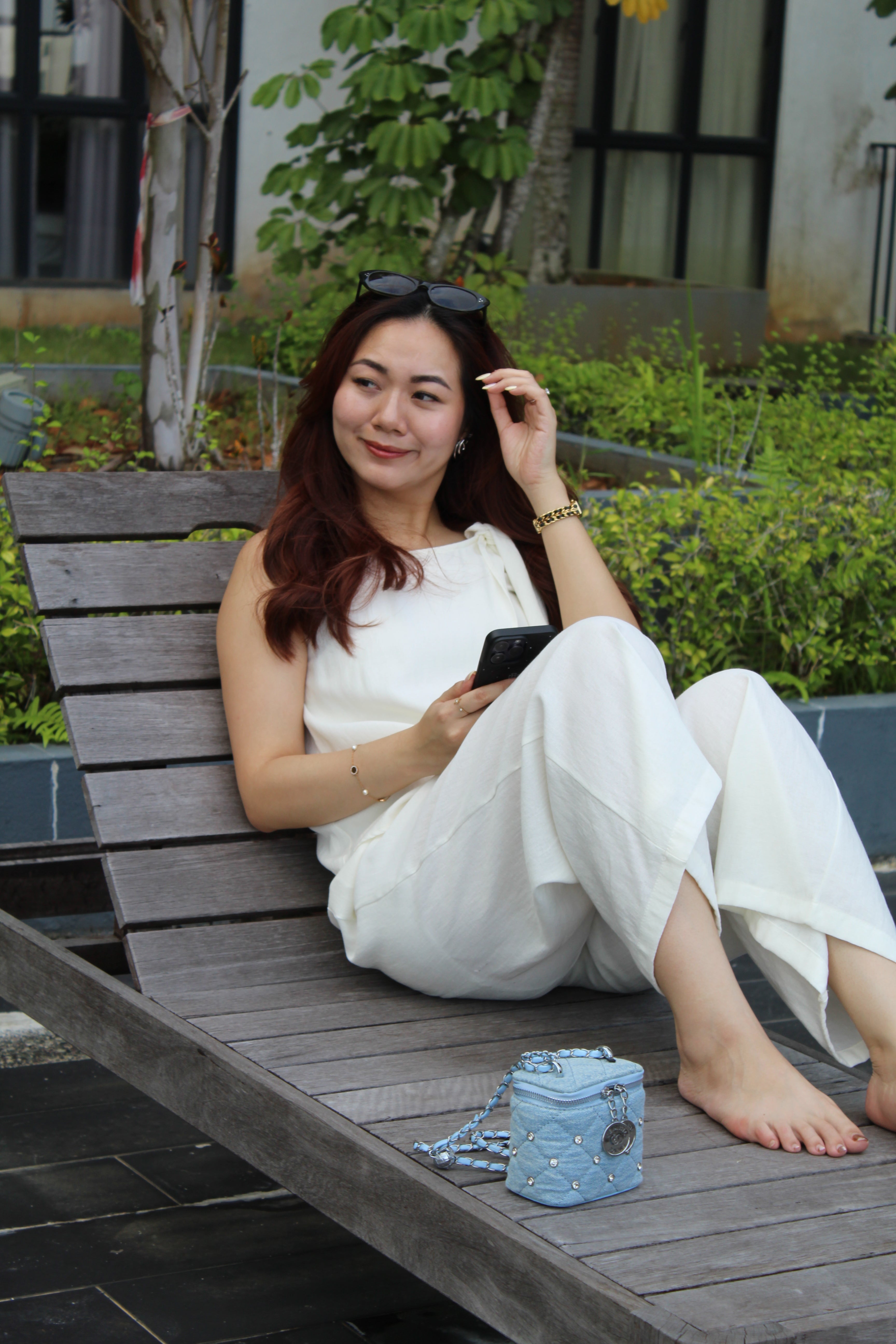 Allison Casual Two Piece Pants Set (Cream)