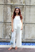 Allison Casual Two Piece Pants Set (Cream)
