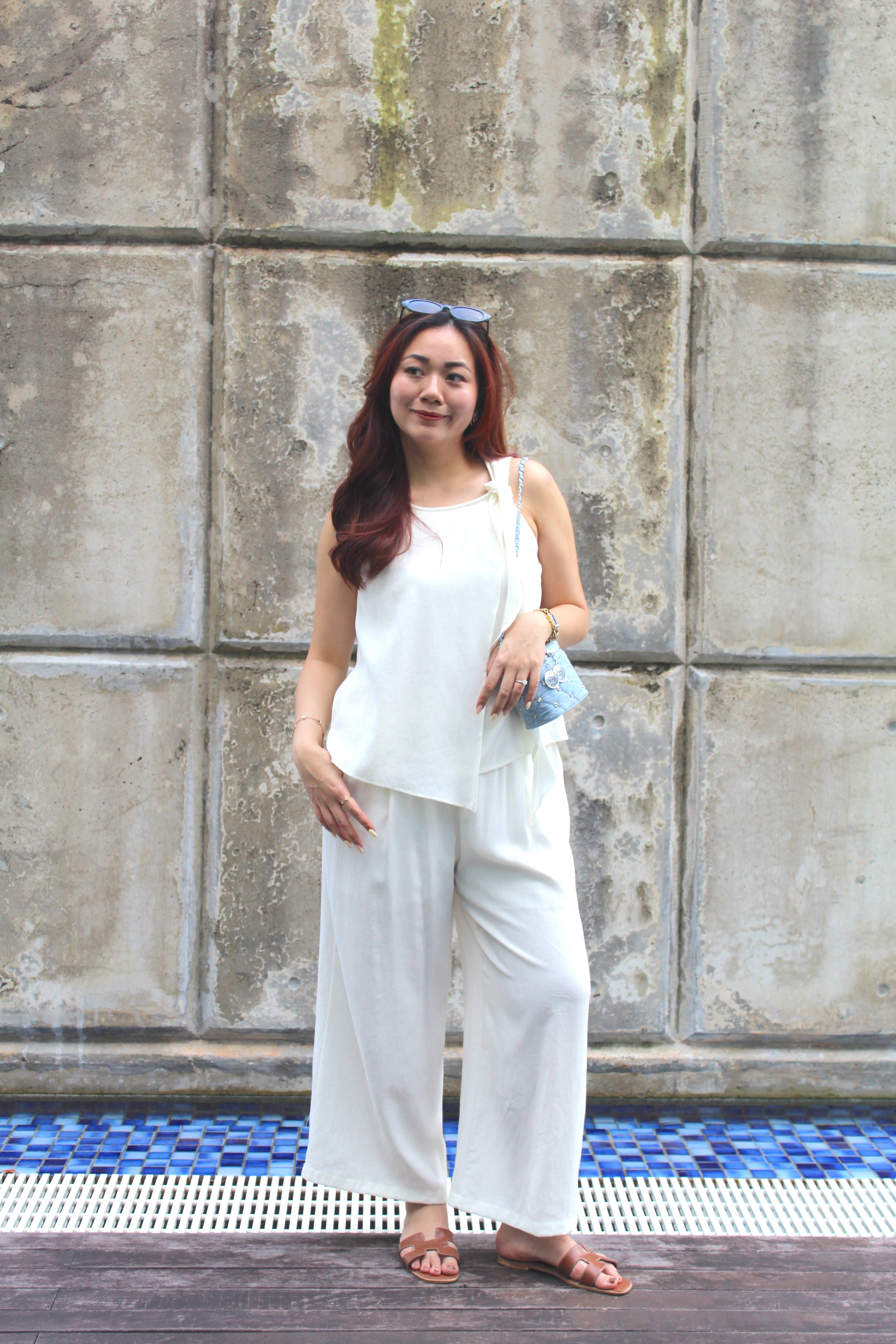 Allison Casual Two Piece Pants Set (Cream)