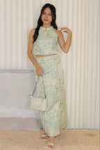 Velissa Jacquard Two Piece Skirt Set (Pink)