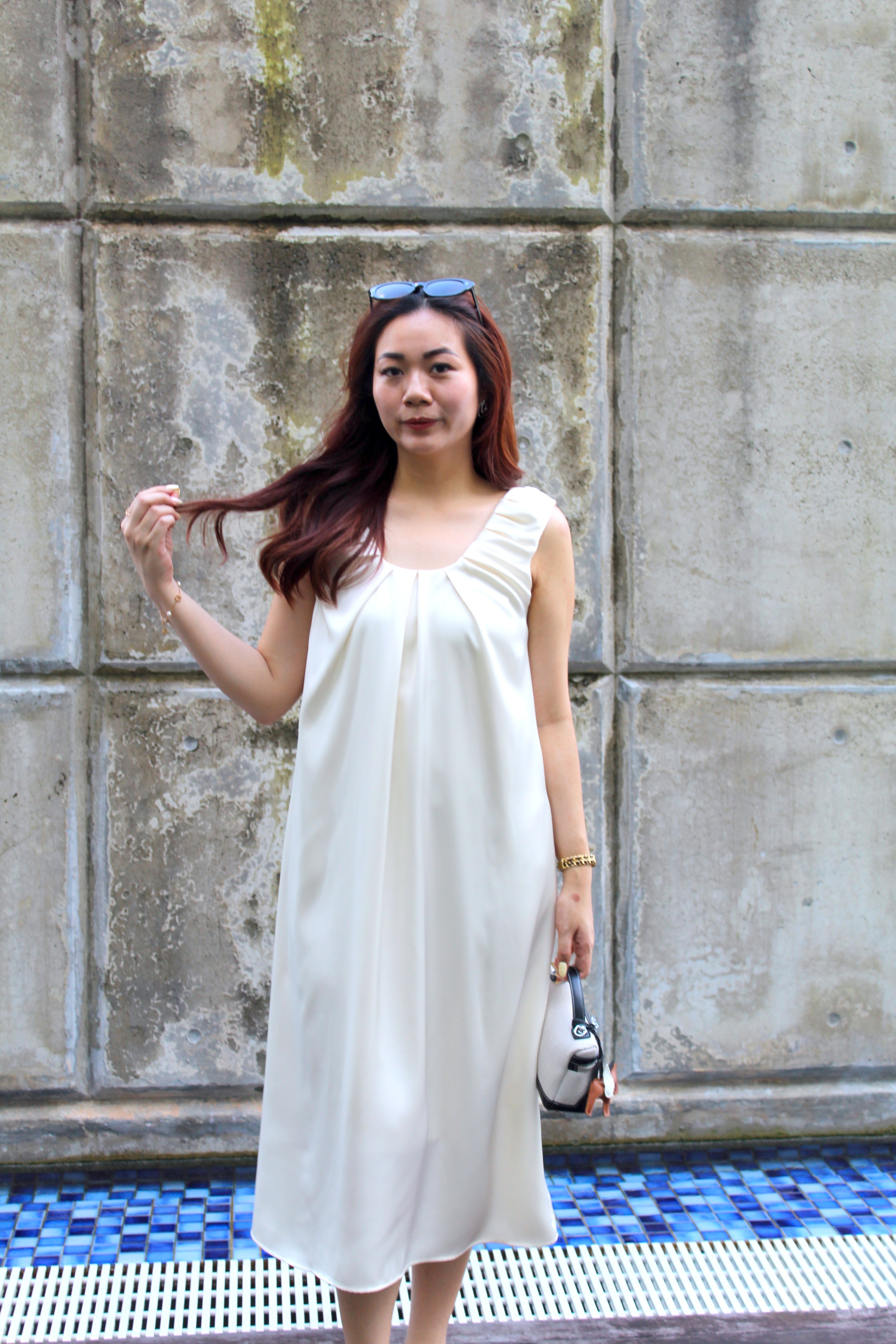 Georgie Satin Midaxi Dress (Black)