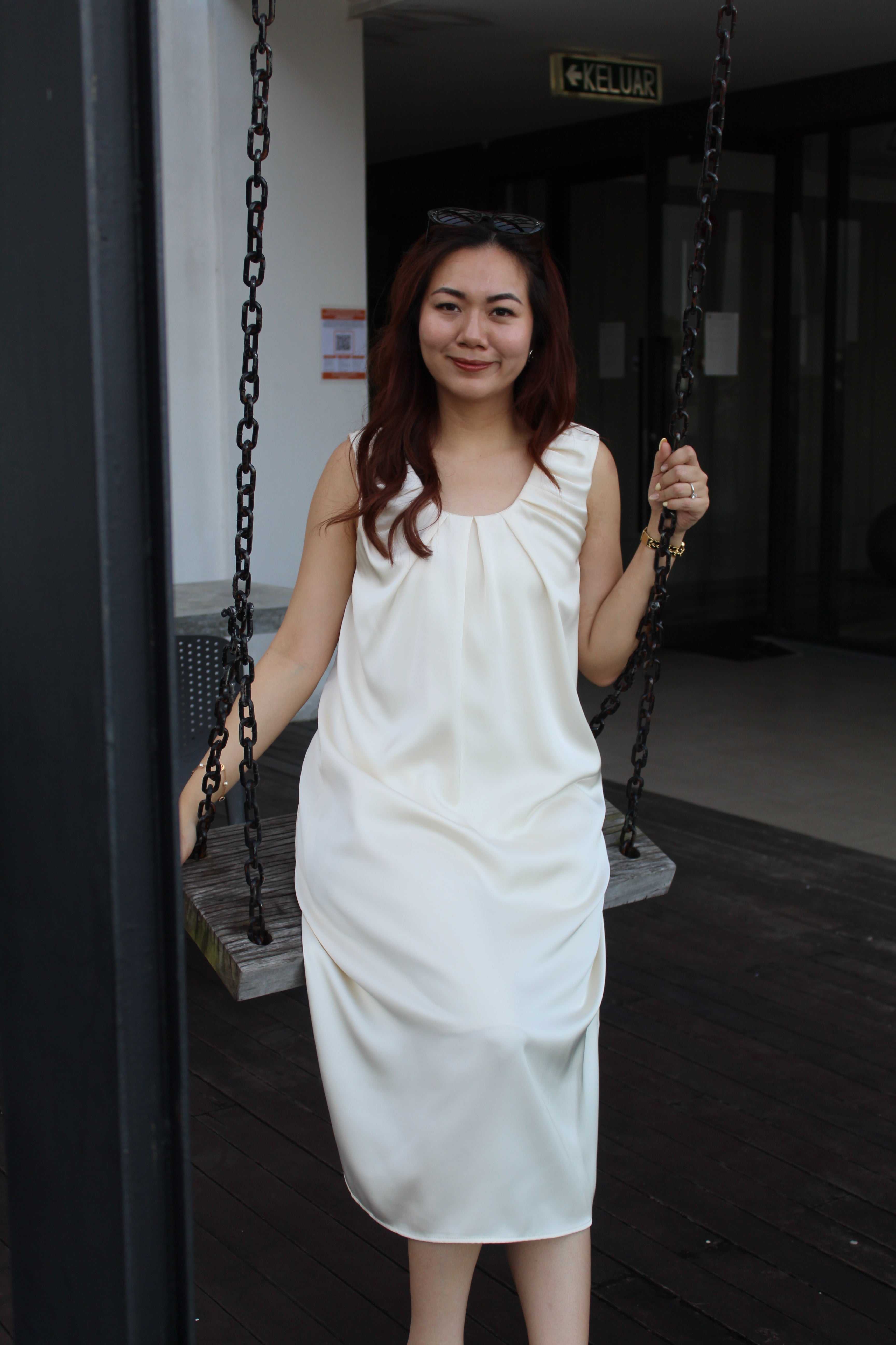 Georgie Satin Midaxi Dress (Black)