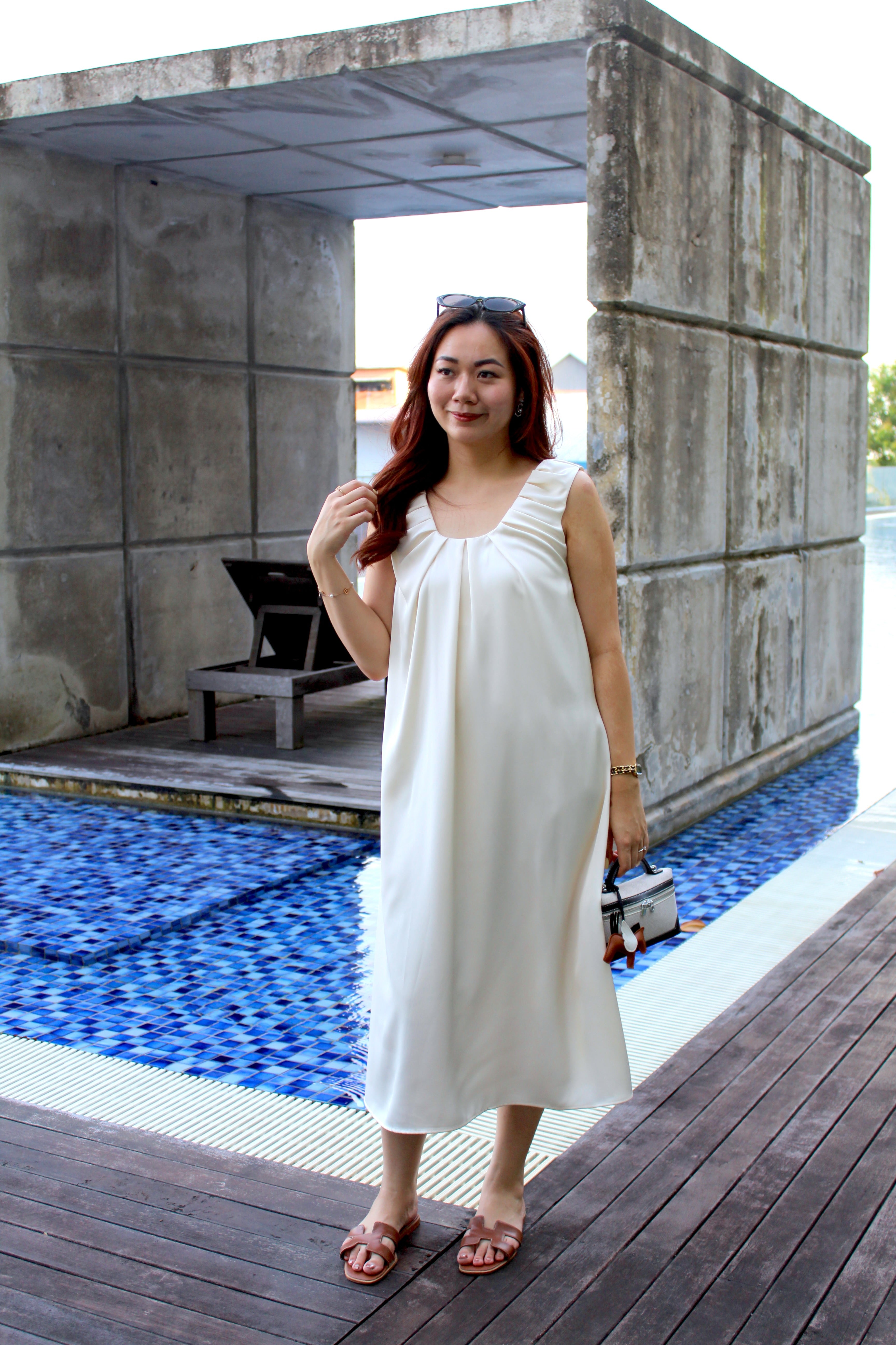 Georgie Satin Midaxi Dress (Black)