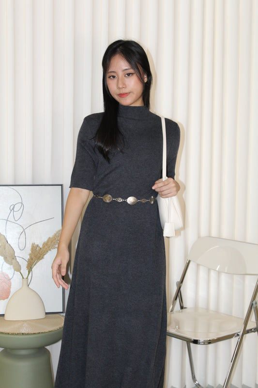 Vivianna Knit Midi Dress (Grey)