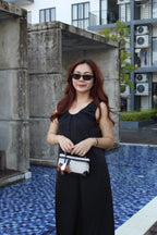 Georgie Satin Midaxi Dress (Black)