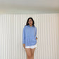 Charlene Checkered Long Sleeve Shirt (Blue)