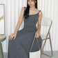 Zinnia Cotton Maxi Dress (Grey)