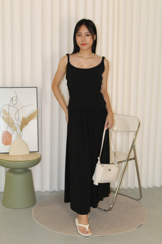 Zinnia Cotton Maxi Dress (Black)