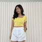 Evelyn Scoop Neck Crop Top (Yellow)