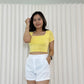 Evelyn Scoop Neck Crop Top (Yellow)