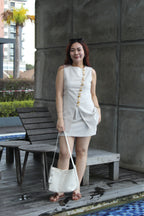 Emily Linen Vest Top (Cream)