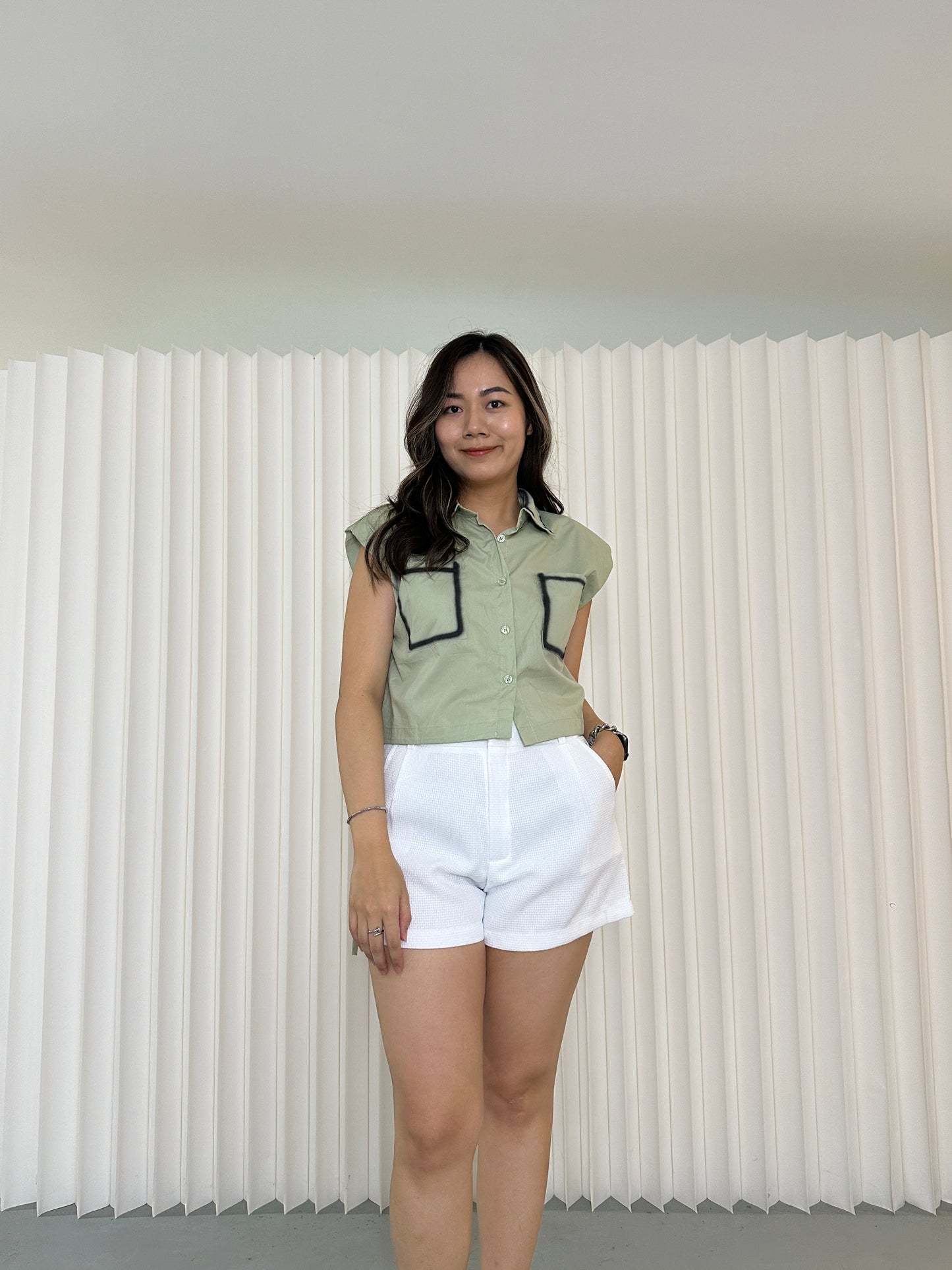 Ashley Button Up Shirt (Green)