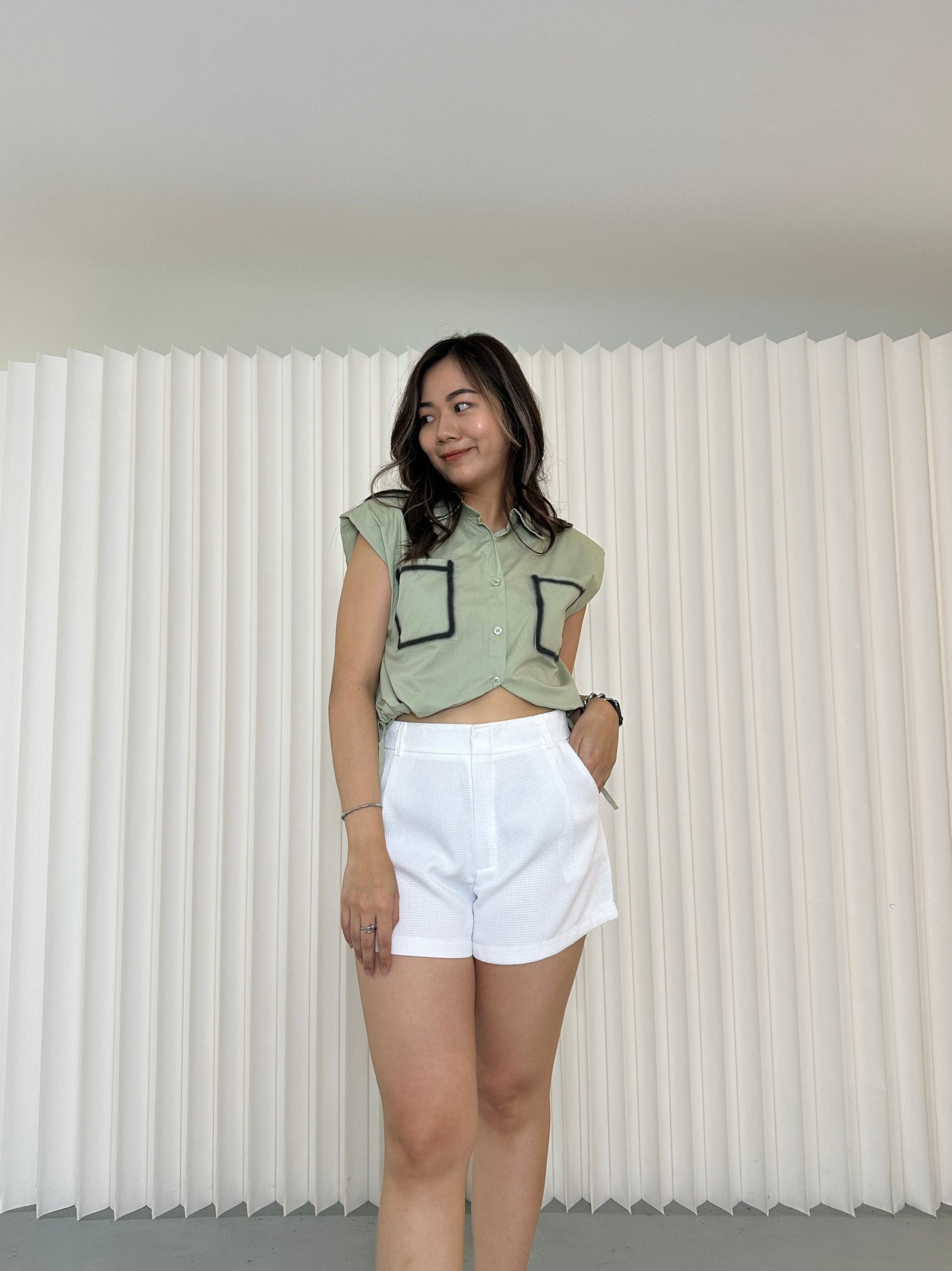 Ashley Button Up Shirt (Green)