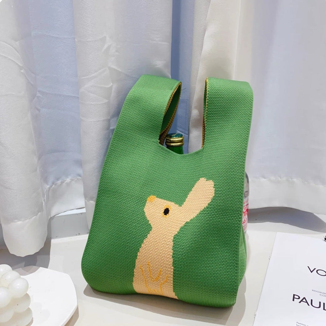 Bunny Knit Bag Green