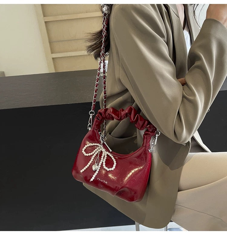 Dumpling Bag with handle (Red)