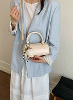 Cylinder Bag with Handle (Cream)