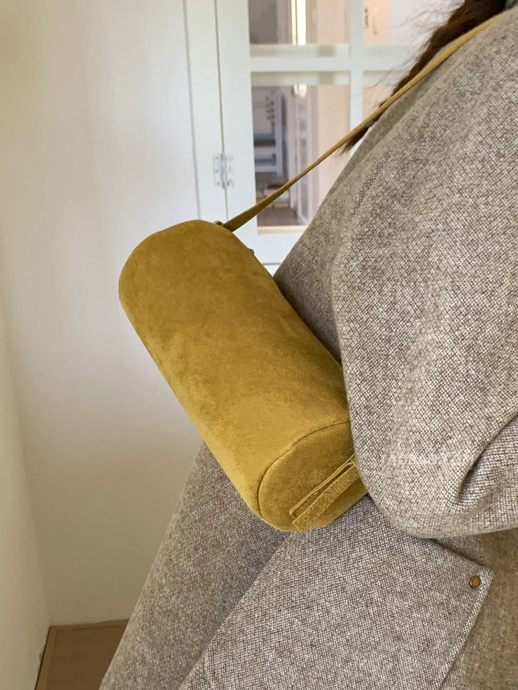 Bolster Suede Bag (Yellow)