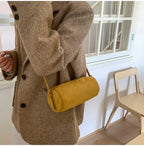 Bolster Suede Bag (Yellow)