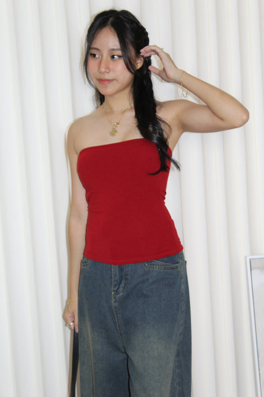 Shelby Padded Tube Top (Red)