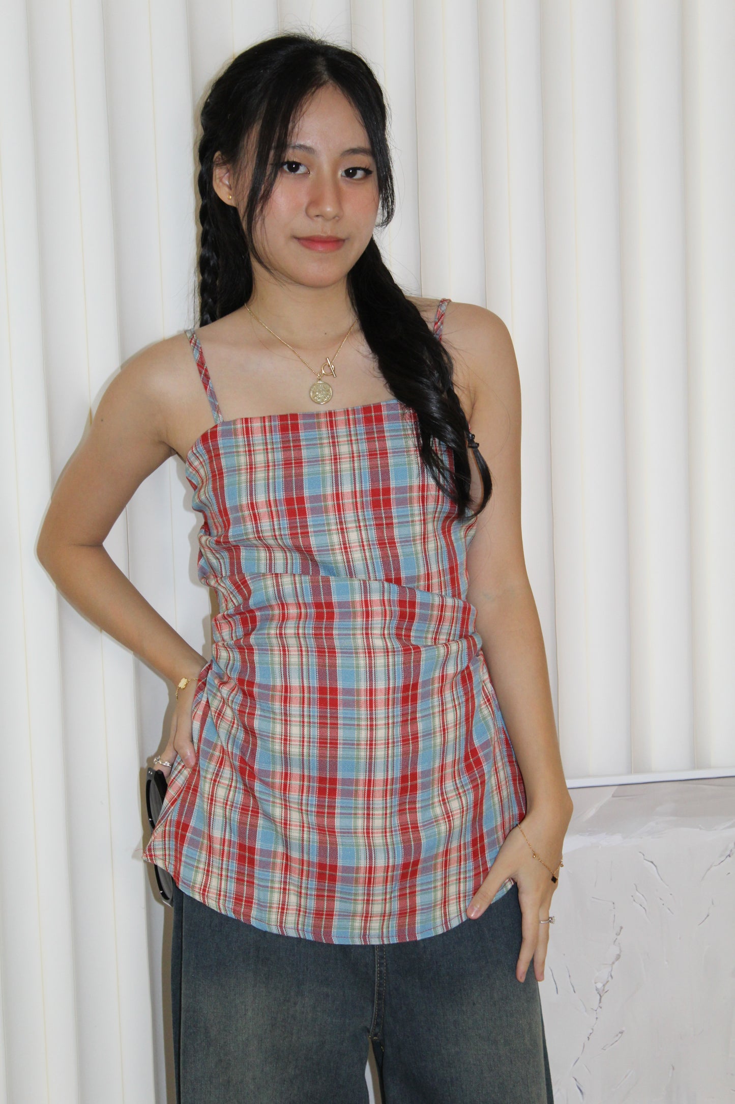 Lexi Checked Top (Red)