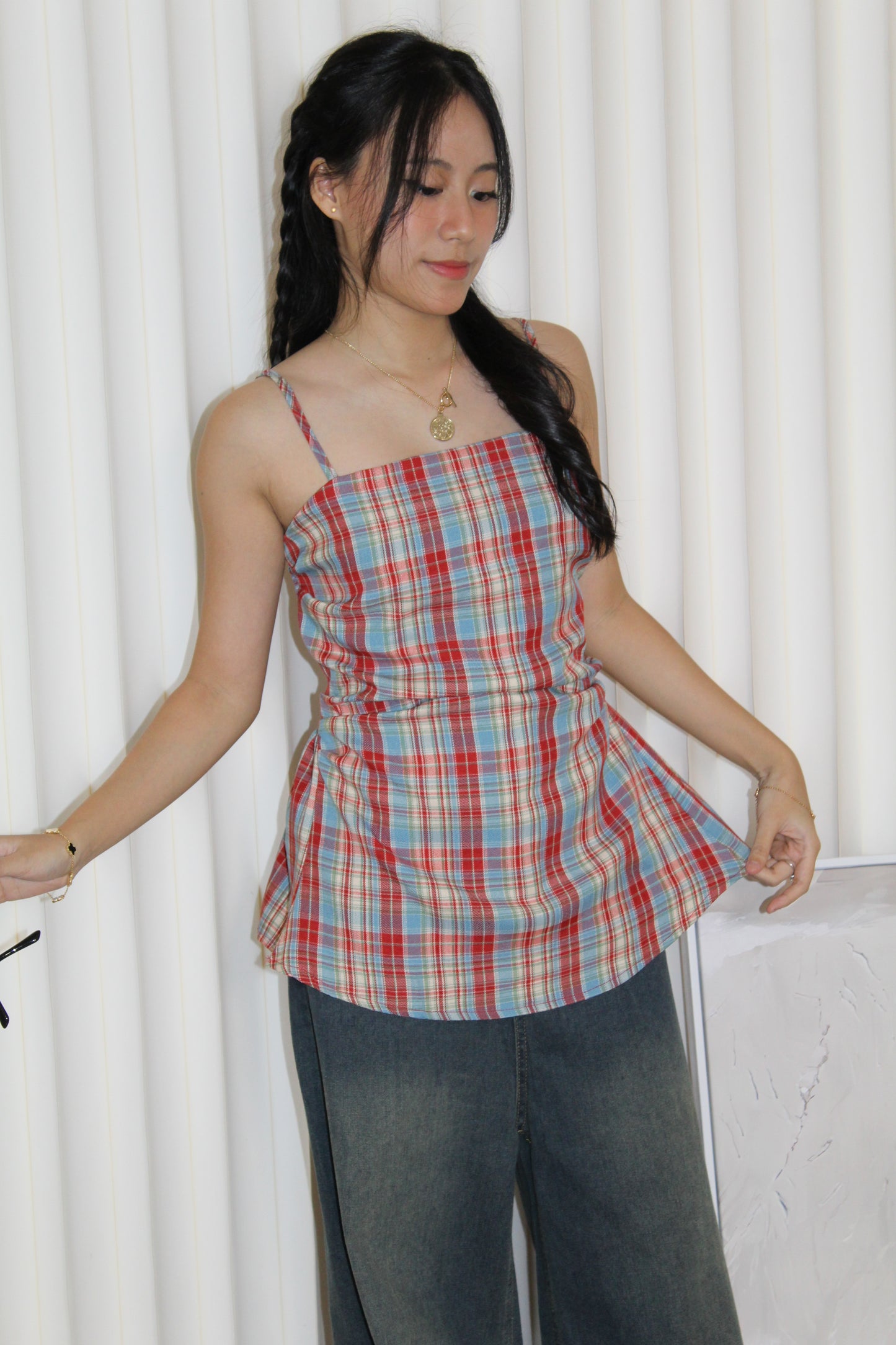 Lexi Checked Top (Red)