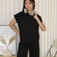 Aiko Knit Two Piece Pants Set (Khaki)