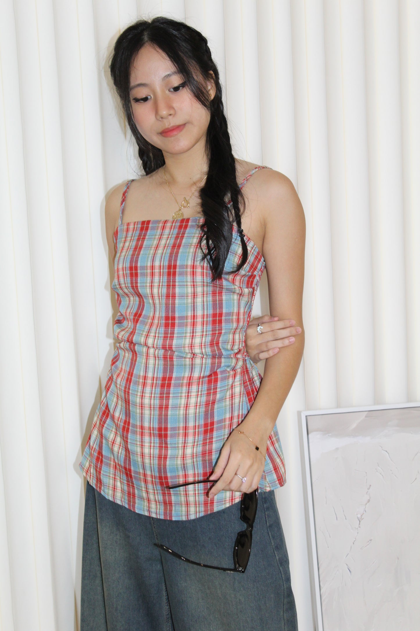 Lexi Checked Top (Red)