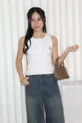 Vannie Knit Sleeveless Top (White)