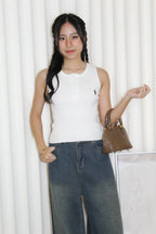 Vannie Knit Sleeveless Top (White)