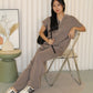 Aiko Knit Two Piece Pants Set (Black)