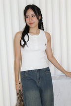 Vannie Knit Sleeveless Top (White)
